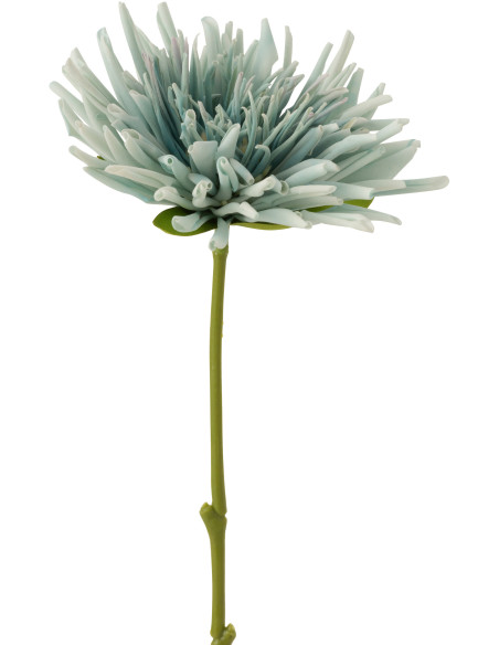 Fleur artificielle réaliste Chrysanthème Hauteur 40 cm en Plastique Bleu clair Vert J-Line - 3