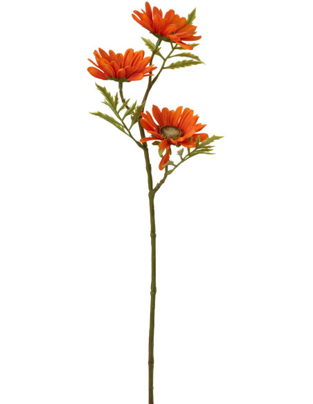 Fleur artificielle réaliste Pâquerette Hauteur 45 cm en Plastique Orange Vert - 1