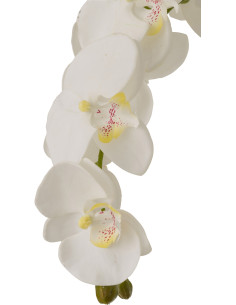 Fleur artificielle Orchidée XXL Hauteur 104 cm en Plastique Blanc Vert Iveria - 1 2