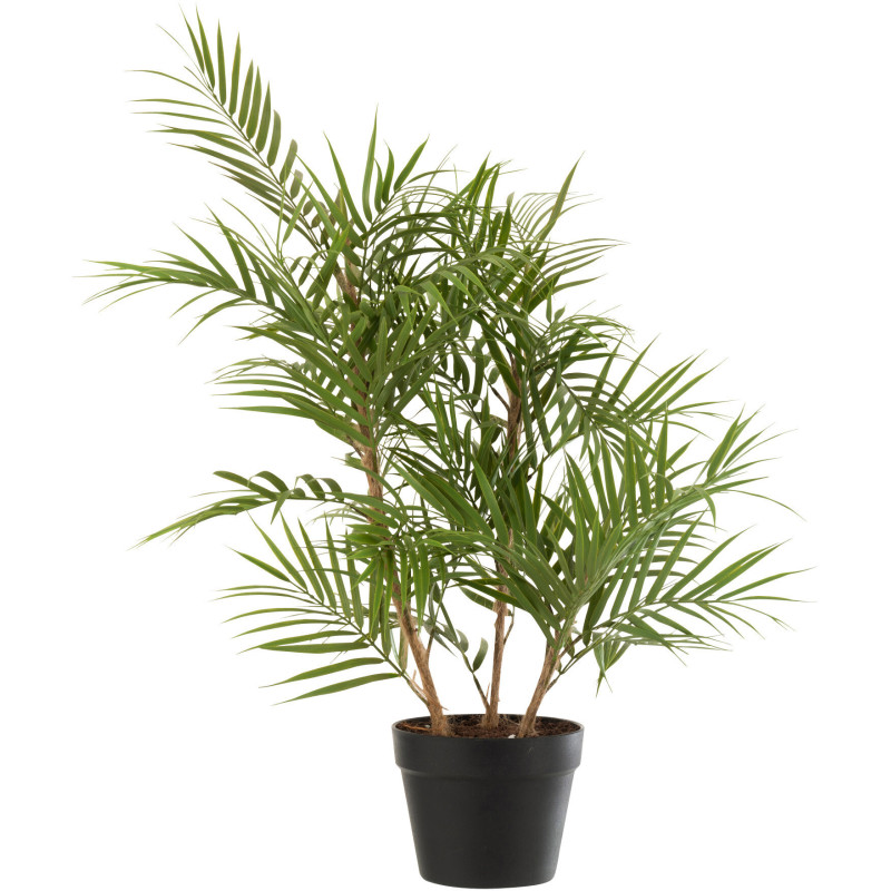 Plante artificielle Palmier XL avec pot Hauteur 84 cm en Plastique Vert Noir Zilvar - 1