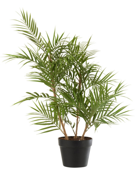 Plante artificielle Palmier XL avec pot Hauteur 84 cm en Plastique Vert Noir Zilvar - 1