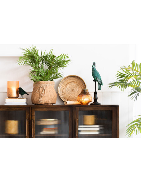 Plante artificielle Palmier XL avec pot Hauteur 84 cm en Plastique Vert Noir Zilvar - 3