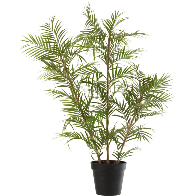 Plante artificielle Palmier XXL avec pot Hauteur 114 cm en Plastique Vert Noir Zilvar - 1