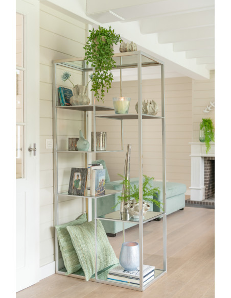 Photophore original Diamètre 9 cm en Verre Argenté Motif lignes Arnonk (Lot de 2) - 2