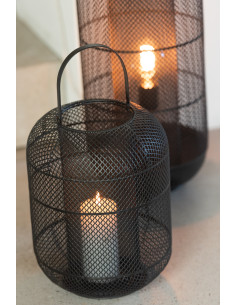 Lanterne photophore moderne XL Hauteur 51 cm en Métal Noir Donny - 1 2