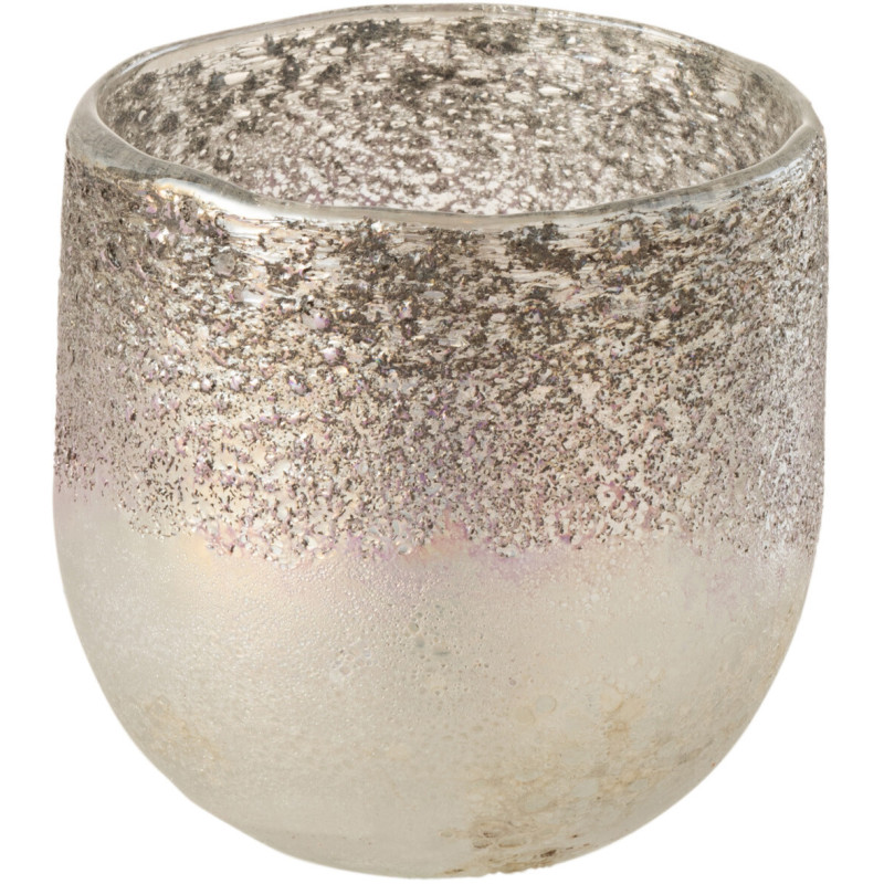 Photophore moderne Diamètre 10 cm en Verre Gris Rose Milano - 1