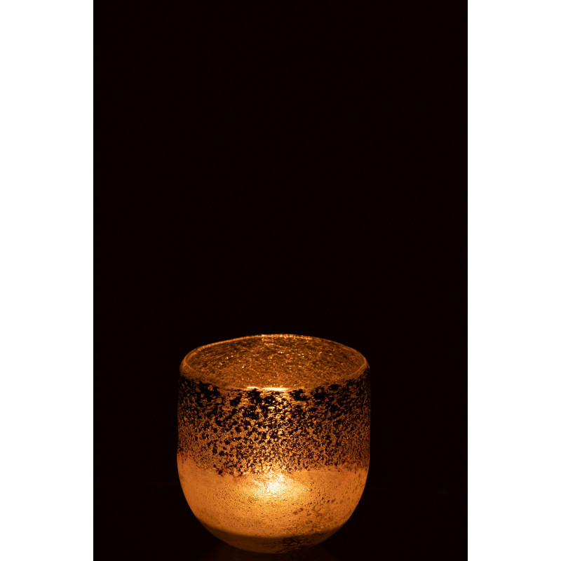 Photophore moderne Diamètre 10 cm en Verre Gris Rose Milano - 3