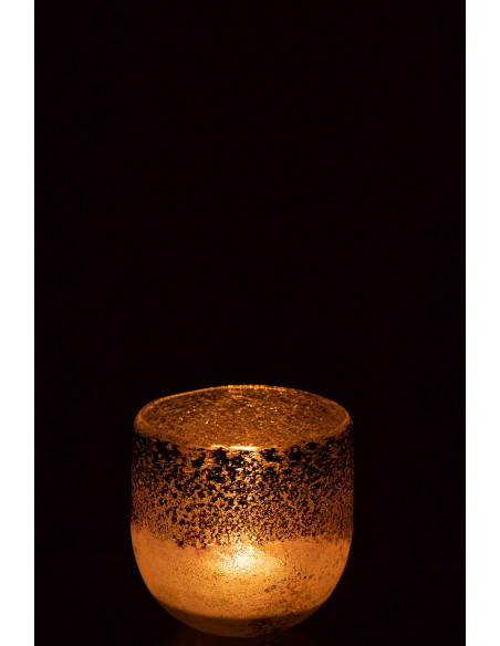 Photophore moderne Diamètre 10 cm en Verre Gris Rose Milano - 3