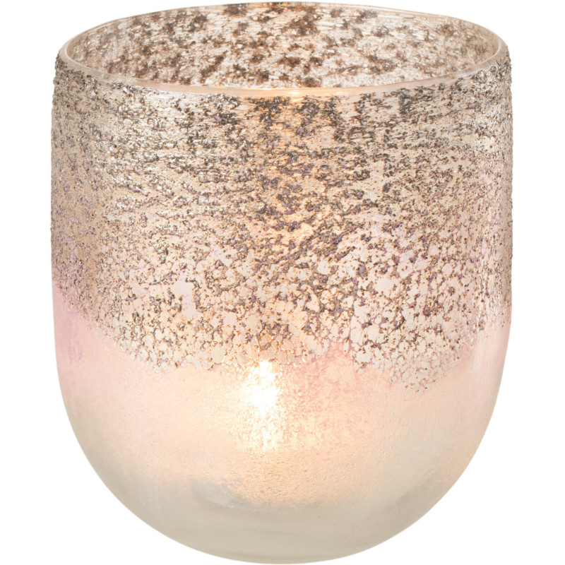 Photophore moderne Diamètre 13 cm en Verre Gris Rose Milano - 2