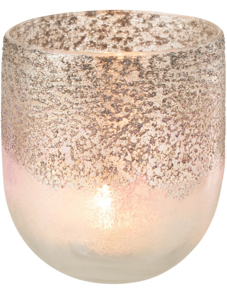 Photophore moderne Diamètre 13 cm en Verre Gris Rose Milano - 2