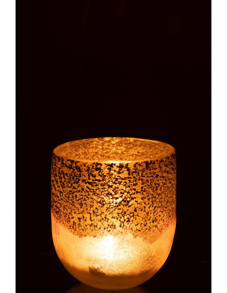 Photophore moderne Diamètre 13 cm en Verre Gris Rose Milano - 3