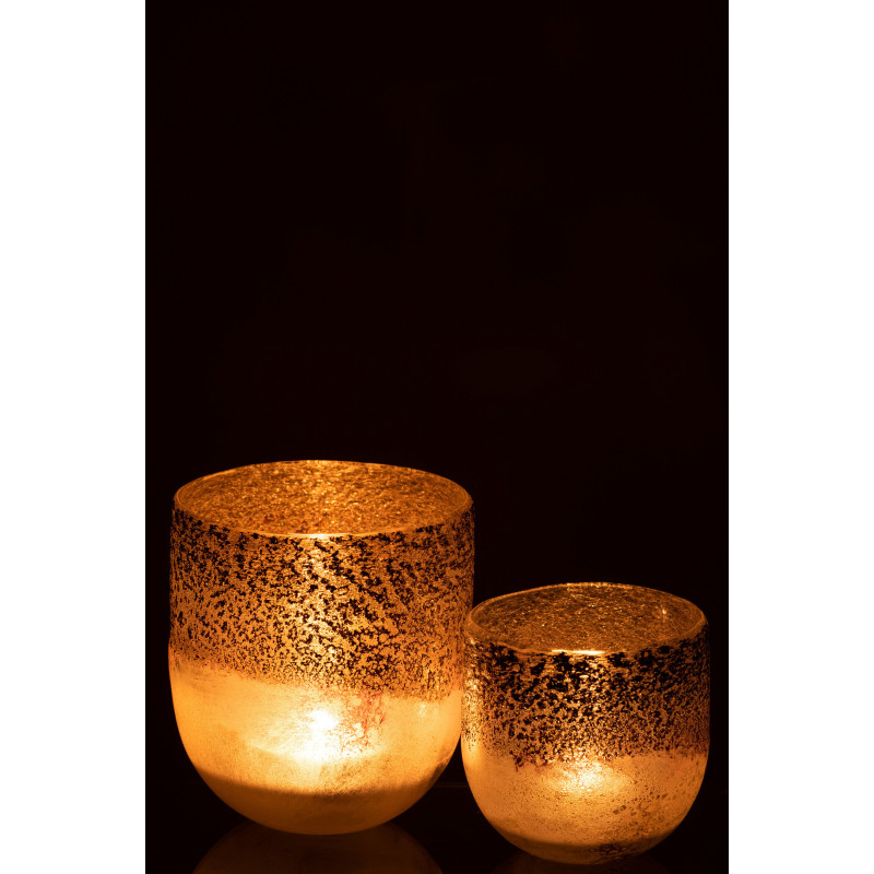 Photophore moderne Diamètre 13 cm en Verre Gris Rose Milano - 6