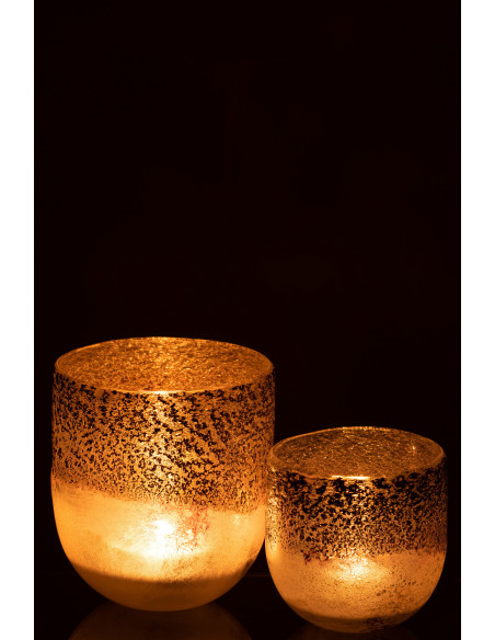 Photophore moderne Diamètre 13 cm en Verre Gris Rose Milano - 6