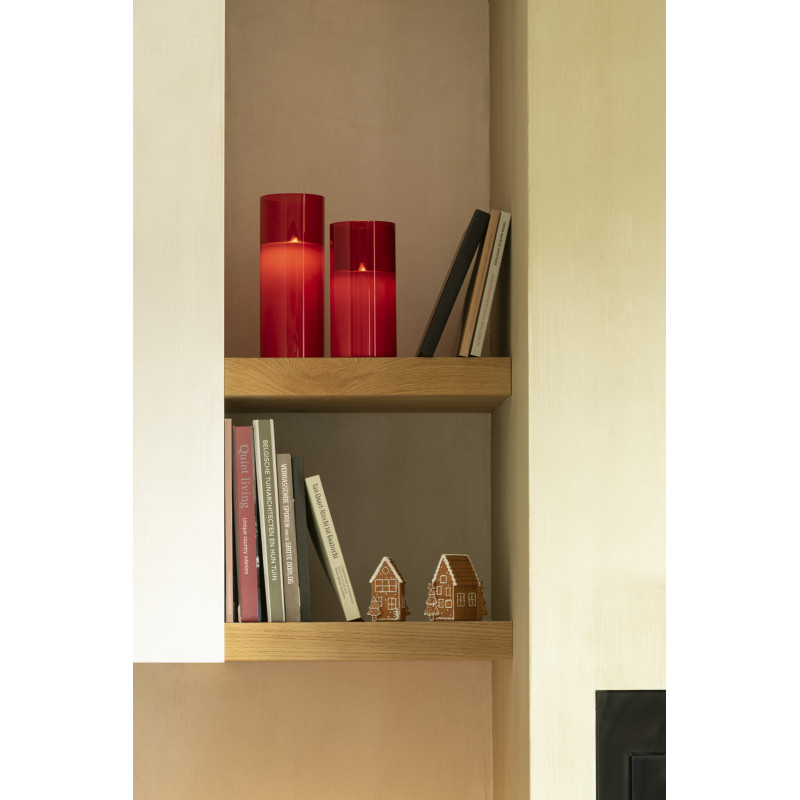 Bougie Led XL moderne Hauteur 20 cm en Verre Rouge Agma - 2