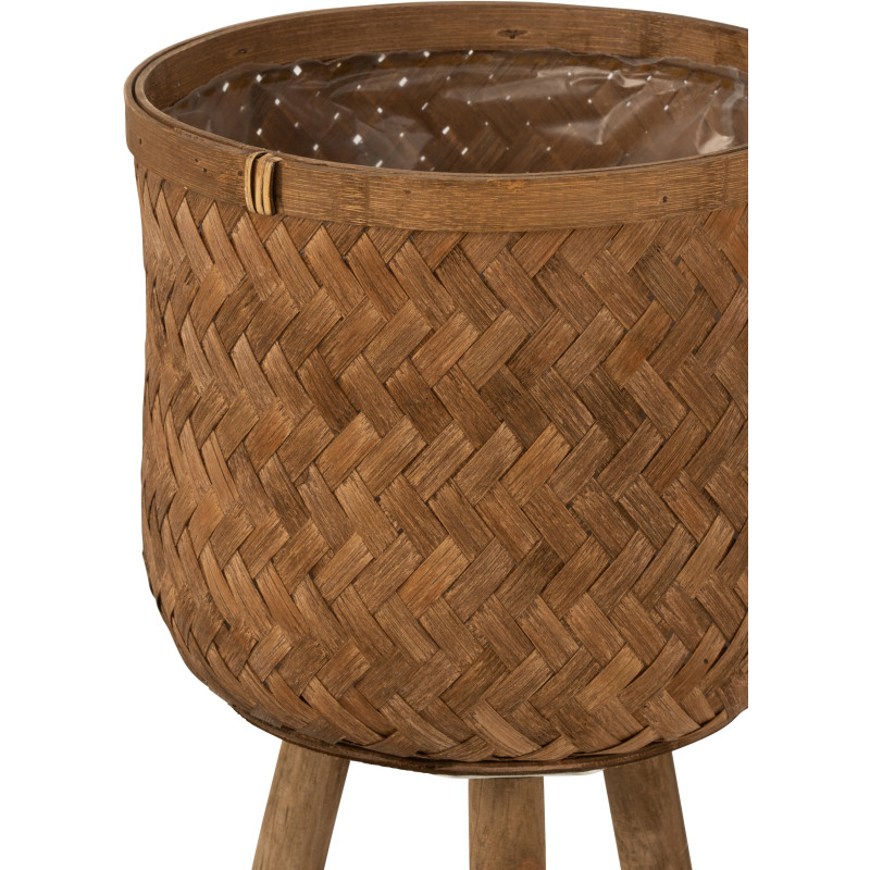 Cache-pot sur pied en Bambou Naturel Bois de sapin Naturel Ilwood (Lot de 3) - 4