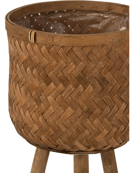 Cache-pot sur pied en Bambou Naturel Bois de sapin Naturel Ilwood (Lot de 3) - 4