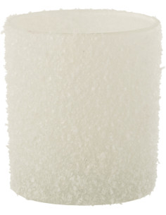 Photophore original Diamètre 9 cm en Verre Blanc Effet neige Leron - 1