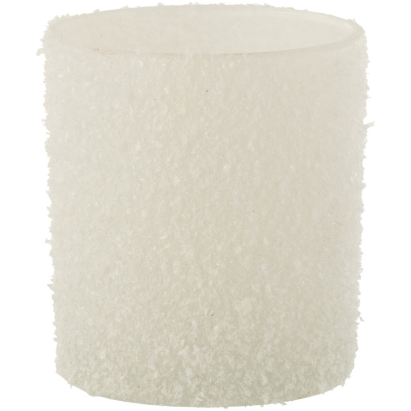 Photophore original Diamètre 9 cm en Verre Blanc Effet neige Leron - 1