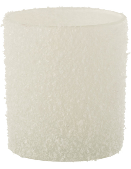 Photophore original Diamètre 9 cm en Verre Blanc Effet neige Leron - 1