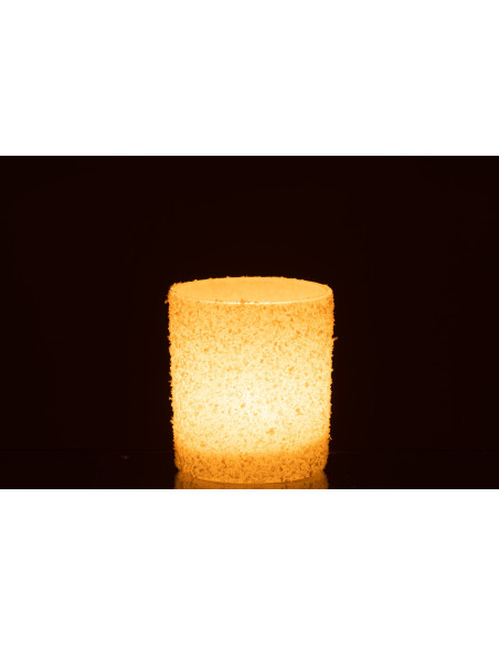 Photophore original Diamètre 9 cm en Verre Blanc Effet neige Leron - 4