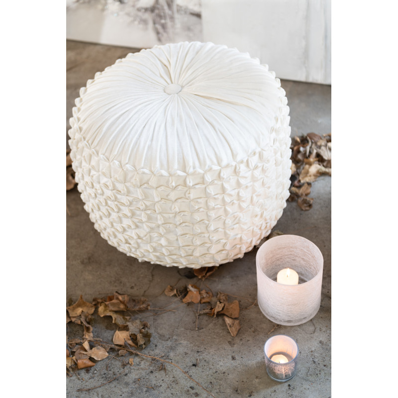 Photophore moderne cylindrique Diamètre 12 cm en Verre Blanc givré Motif craquelé Thalorx - 2