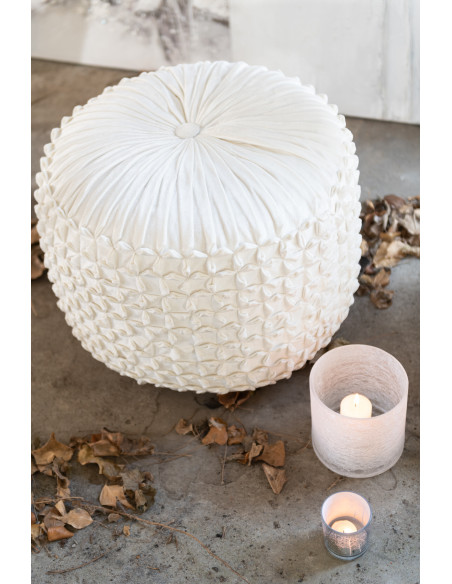 Photophore moderne cylindrique Diamètre 12 cm en Verre Blanc givré Motif craquelé Thalorx - 2