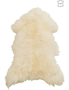 Tapis original Poils longs Peau de mouton 124x80 en Cuir véritable Blanc Huridon - 1