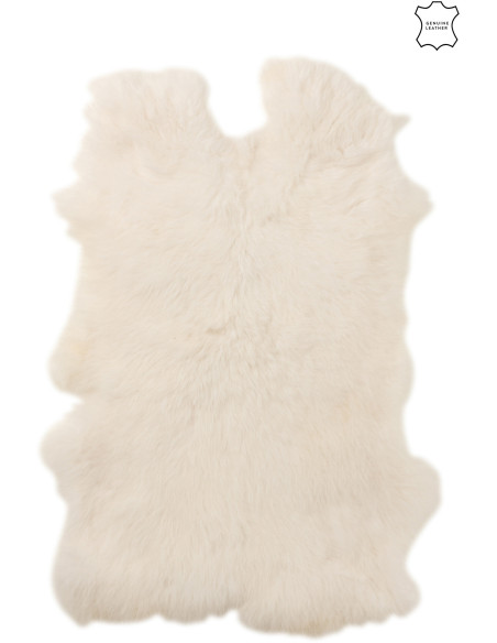 Peau de lapin décorative 45x34 en Fourrure Blanc Olvira - 1