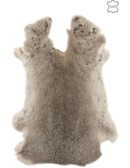 Peau de lapin décorative 45x34 en Fourrure Gris Olvira - 1
