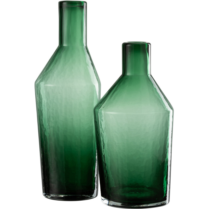 Vase Bouteille Miliana Hauteur 35 cm en Verre Vert - 3