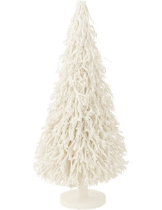 Sapin de Noël déco XL Hauteur 90 cm en Bois d'arbre à thé Blanc Amélya - 1