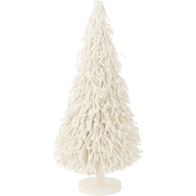 Sapin de Noël déco XL Hauteur 90 cm en Bois d'arbre à thé Blanc Amélya - 1