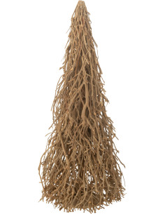 Sapin de Noël déco XXL Hauteur 120 cm en Bois d'arbre à thé Naturel Amélya - 1