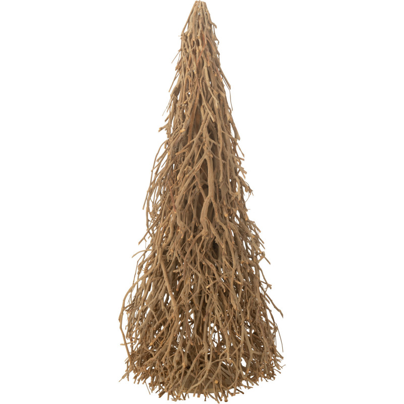 Sapin de Noël déco XXL Hauteur 120 cm en Bois d'arbre à thé Naturel Amélya - 1