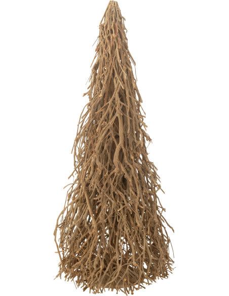 Sapin de Noël déco XXL Hauteur 120 cm en Bois d'arbre à thé Naturel Amélya - 1