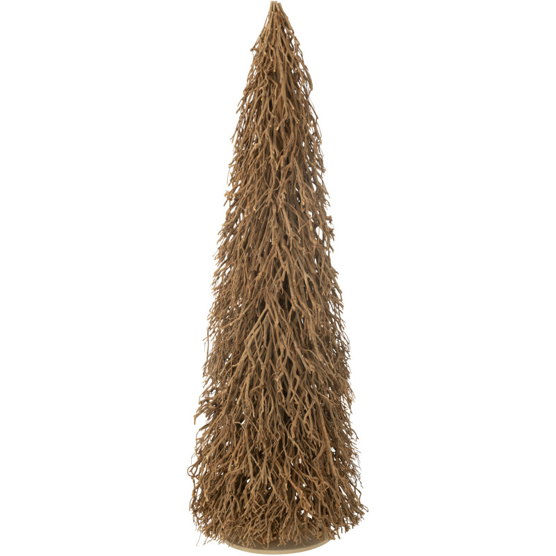 Sapin de Noël déco XXL Hauteur 180 cm en Bois d'arbre à thé Naturel Amélya - 1