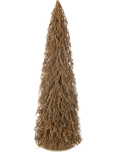 Sapin de Noël déco XXL Hauteur 180 cm en Bois d'arbre à thé Naturel Amélya - 1