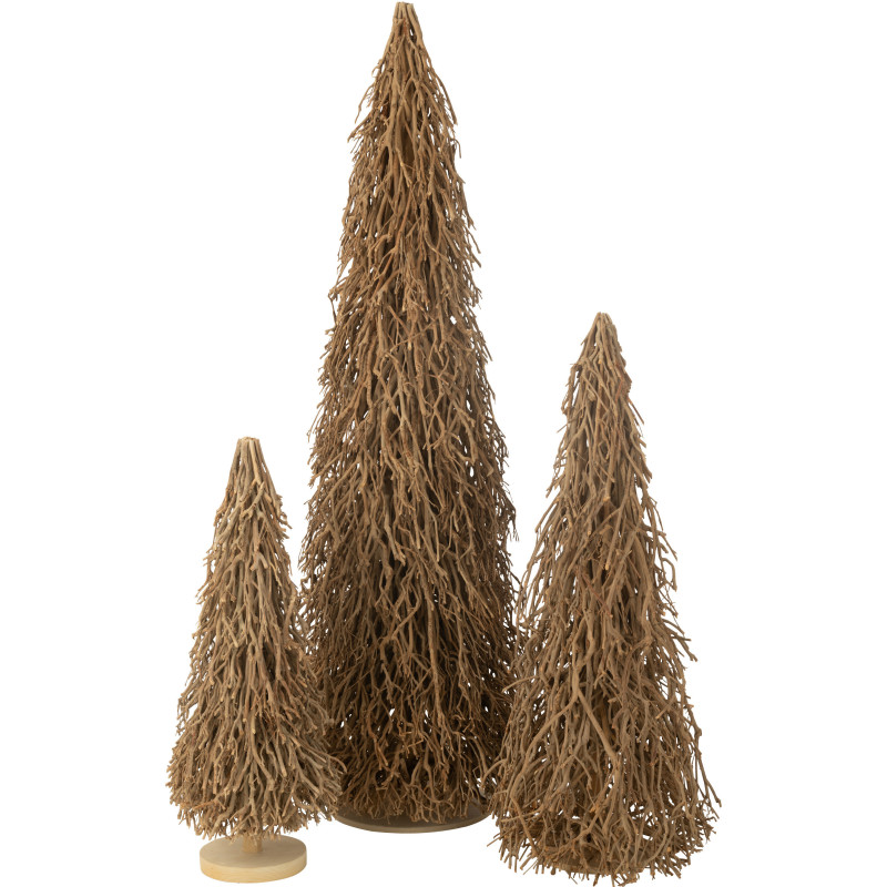 Sapin de Noël déco XXL Hauteur 180 cm en Bois d'arbre à thé Naturel Amélya - 3