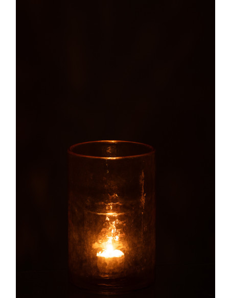 Photophore moderne double paroi Diamètre 12 cm en Verre Jaune Paven - 3