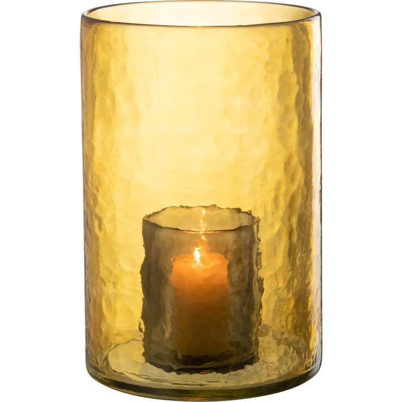 Photophore moderne XL double paroi Diamètre 20 cm en Verre Jaune Paven - 1