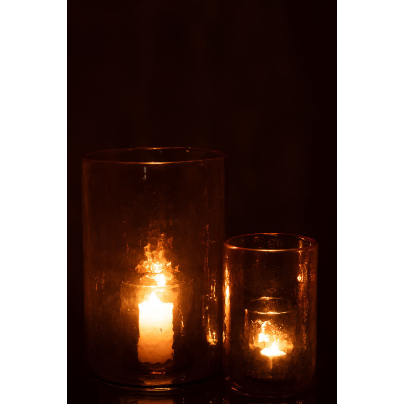 Photophore moderne XL double paroi Diamètre 20 cm en Verre Jaune Paven - 6