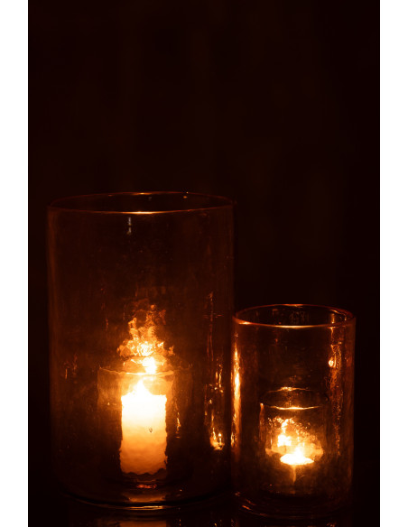 Photophore moderne XL double paroi Diamètre 20 cm en Verre Jaune Paven - 6