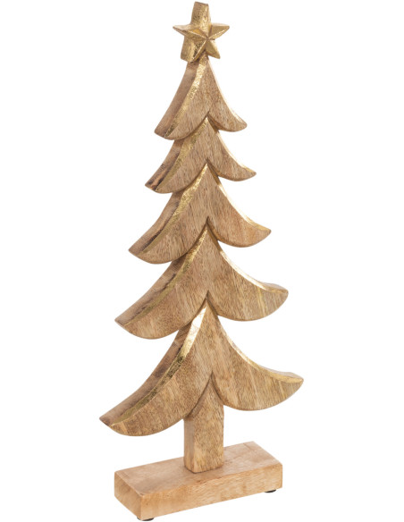 Sapin de Noël 40 cm en Bois de manguier Doré - 1