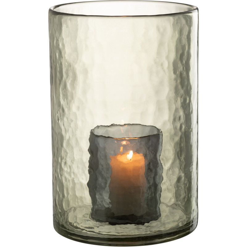 Photophore moderne XL double paroi Diamètre 20 cm en Verre Vert Paven - 1