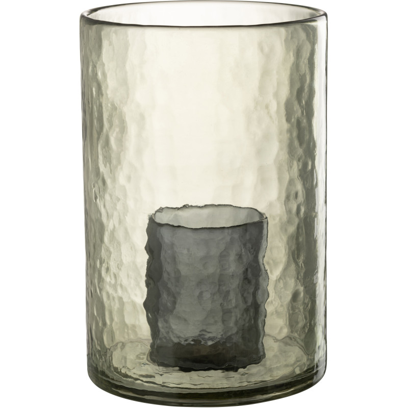 Photophore moderne XL double paroi Diamètre 20 cm en Verre Vert Paven - 2