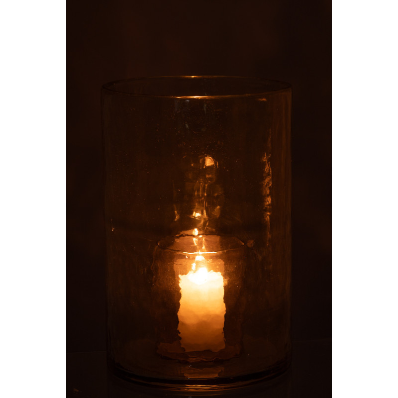 Photophore moderne XL double paroi Diamètre 20 cm en Verre Vert Paven - 3