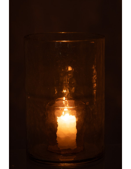 Photophore moderne XL double paroi Diamètre 20 cm en Verre Vert Paven - 3