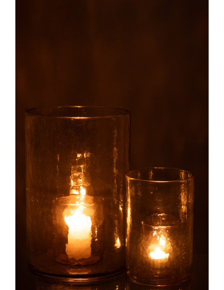 Photophore moderne XL double paroi Diamètre 20 cm en Verre Vert Paven - 6