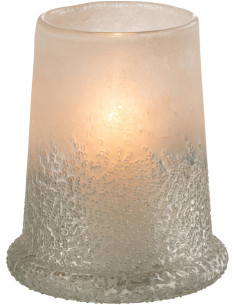 Photophore original conique Diamètre 12 cm en Verre Blanc Motif givré Sugar - 1