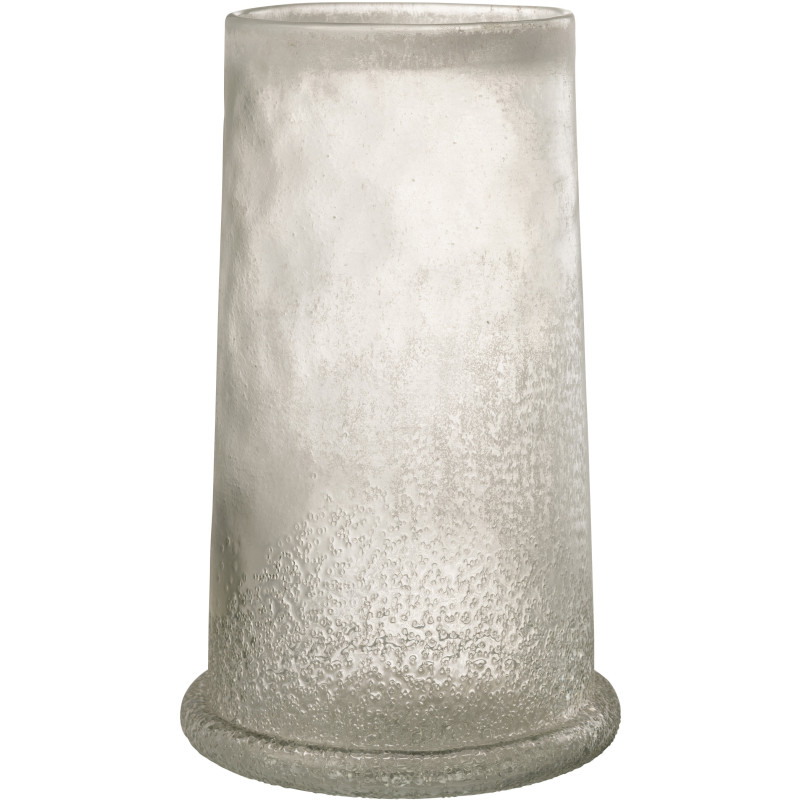 Photophore original conique XL Diamètre 23 cm en Verre Blanc Motif givré Sugar - 2